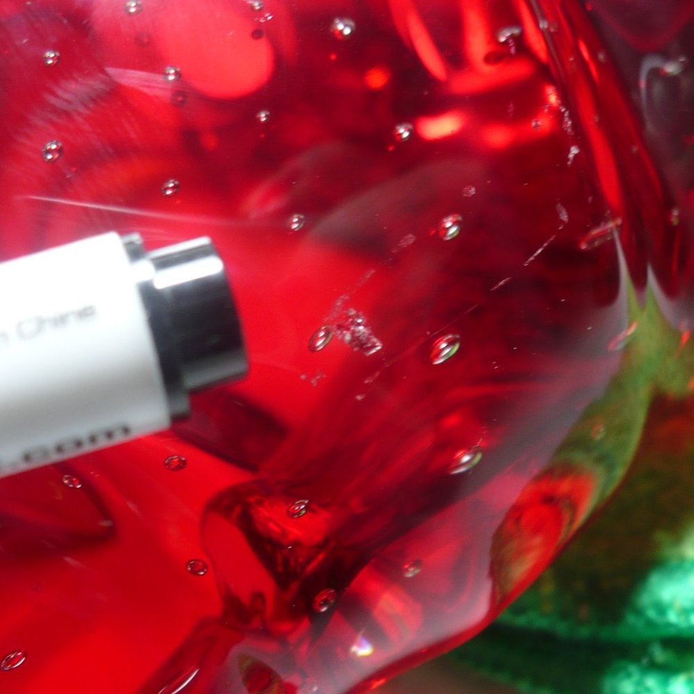 MURANO  Bowl Controlled Bubble Red Art Glass - Picture 6 of 6